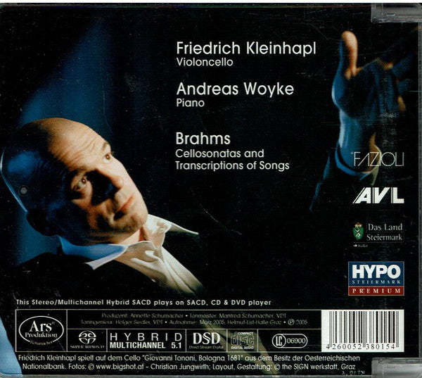 Johannes Brahms, Andreas Woyke, Friedrich Kleinhapl : Sonatas And Songs (SACD, Hybrid, Multichannel, Album)
