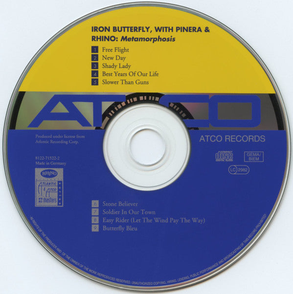 Iron Butterfly , With Mike Pinera & El Rhino : Metamorphosis (CD, Album, RE, RM)