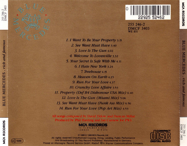 Blue Mercedes : Rich And Famous (CD, Album)