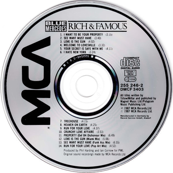 Blue Mercedes : Rich And Famous (CD, Album)