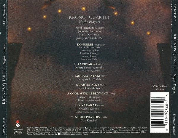 Kronos Quartet : Night Prayers (CD, Album)