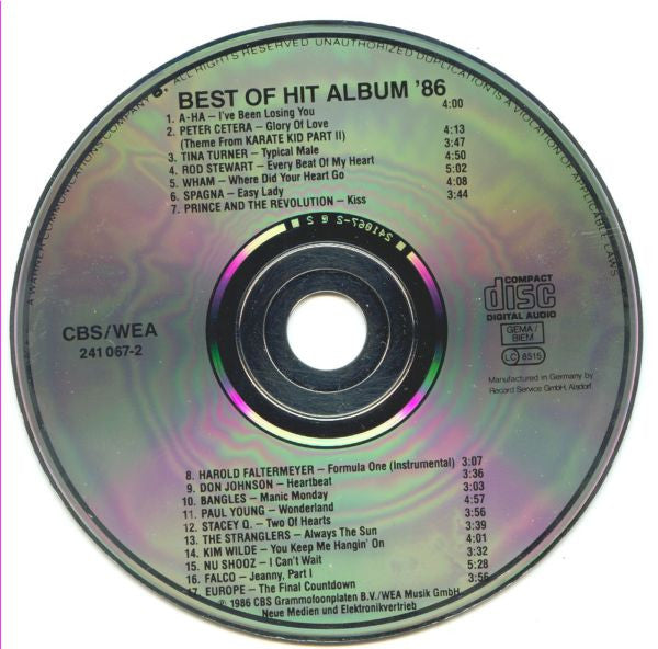 Various : Best Of Hit Album '86 (CD, Comp)