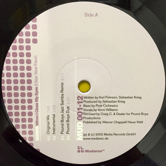 Búzios : When I Close My Eyes (12")