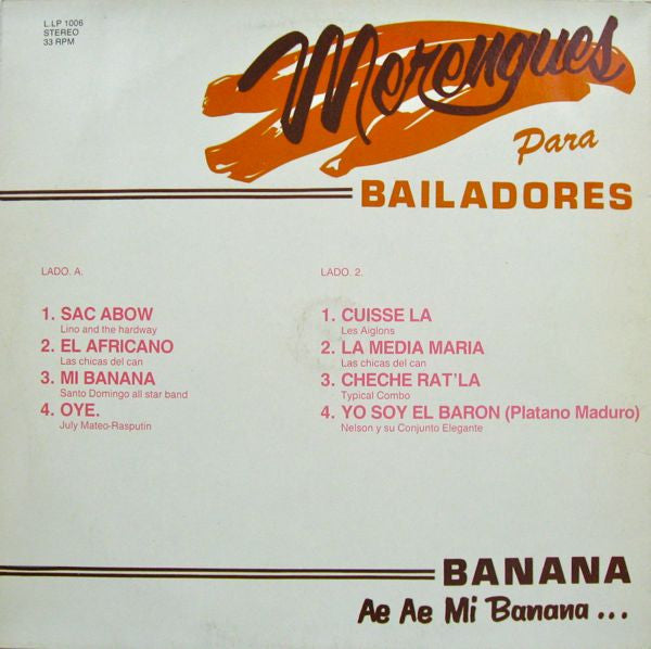 Various : Merengues Para Bailadores (LP, Comp)
