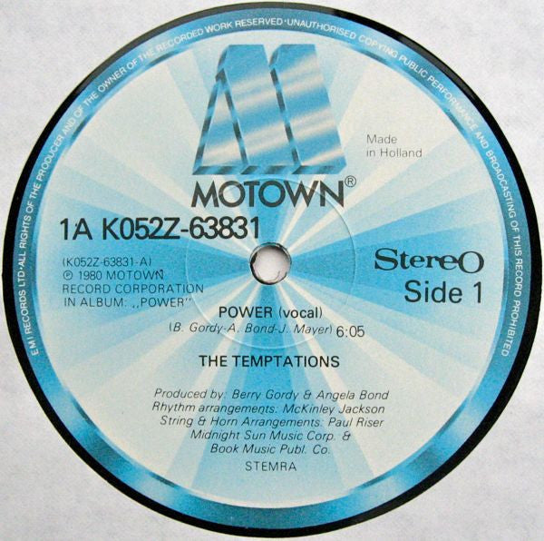 The Temptations : Power (12", Maxi)