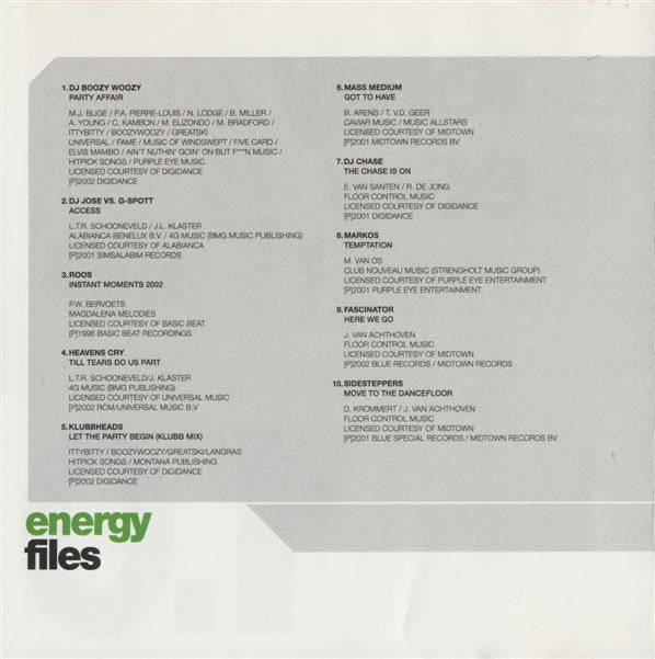 Various : Energy Files 1.0 (CD, Comp)