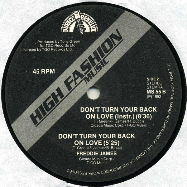 Freddie James : Don't Turn Your Back On Love (12")