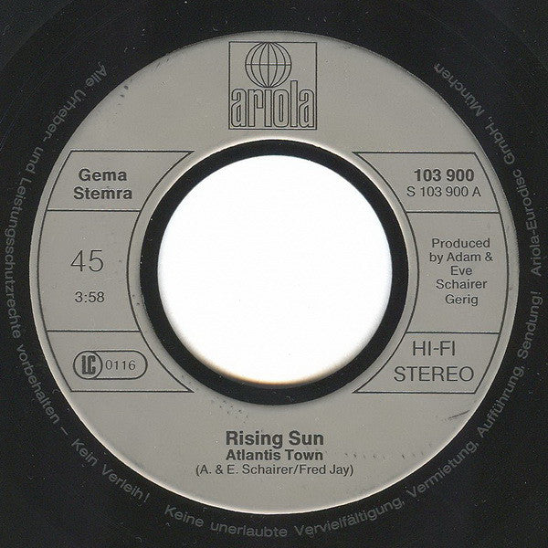 Rising Sun (3) : Atlantis Town (7", Single)