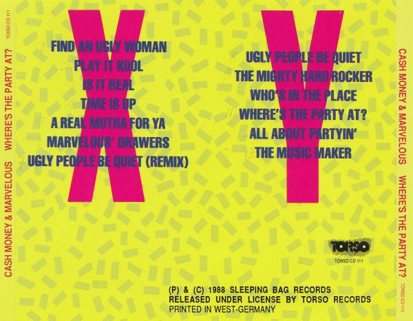 Cash Money & Marvelous : Where's The Party At? (CD, Album)