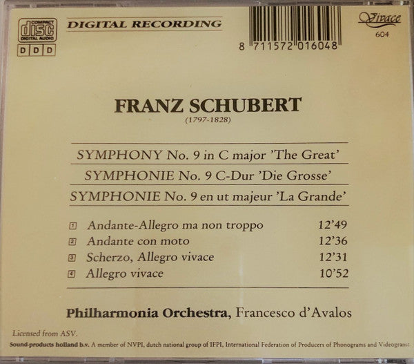 Franz Schubert : Symphony No. 9 'The Great' (CD)