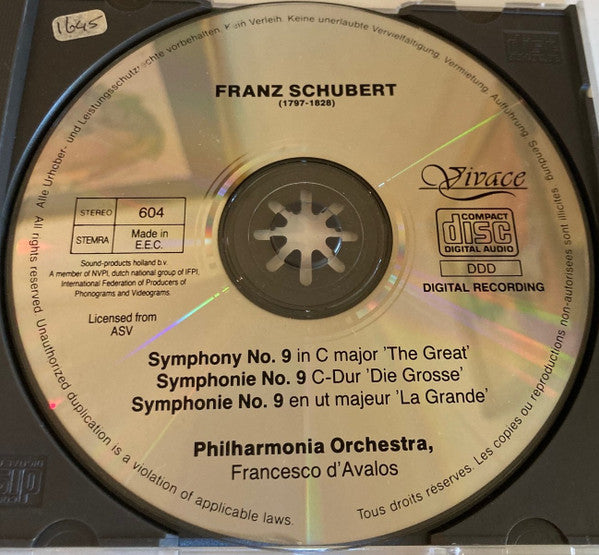 Franz Schubert : Symphony No. 9 'The Great' (CD)