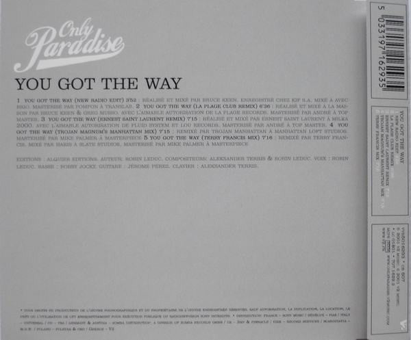 Only Paradise : You Got The Way Remixes (CD, Maxi)