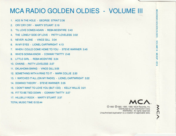 Various : MCA Radio Golden Oldies - Volume III (CD, Comp, Promo)