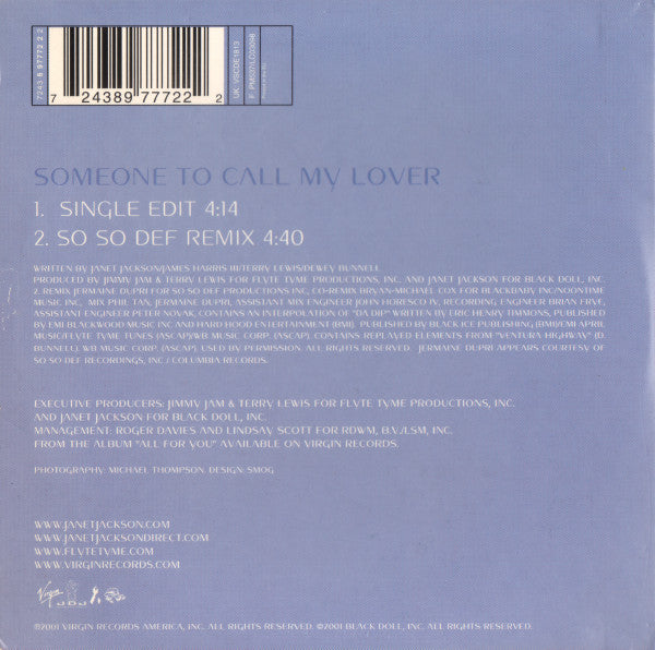 Janet Jackson : Someone To Call My Lover (CD, Single)