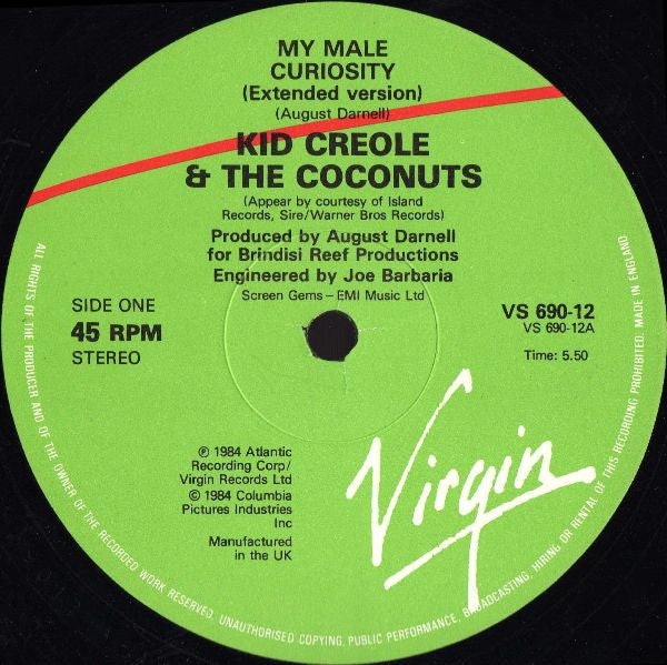 Kid Creole And The Coconuts : My Male Curiosity (12", Single)