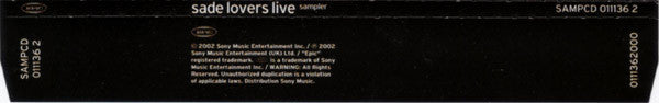Sade : Lovers Live Sampler (CD, Promo, Smplr)