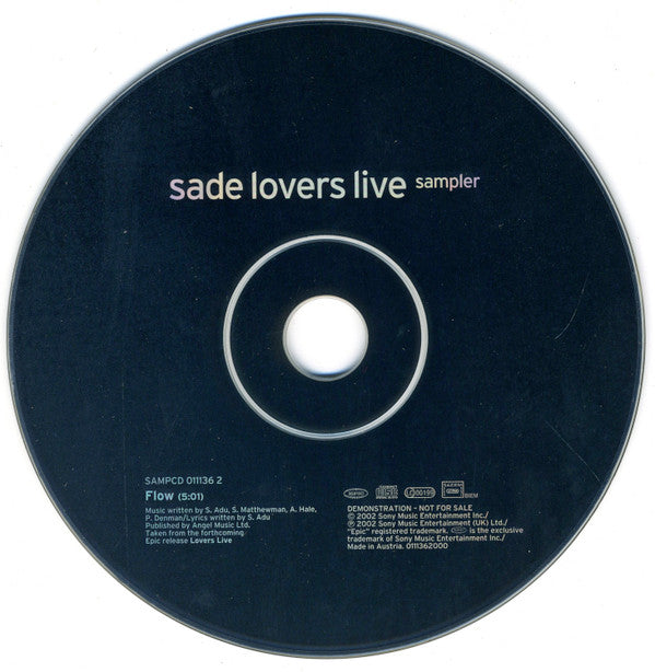 Sade : Lovers Live Sampler (CD, Promo, Smplr)