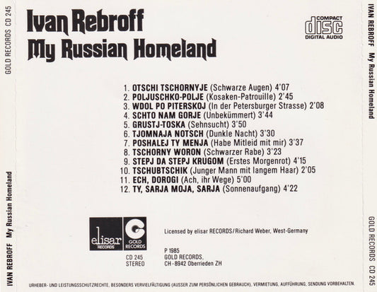 Ivan Rebroff : My Russian Homeland (CD, Album)