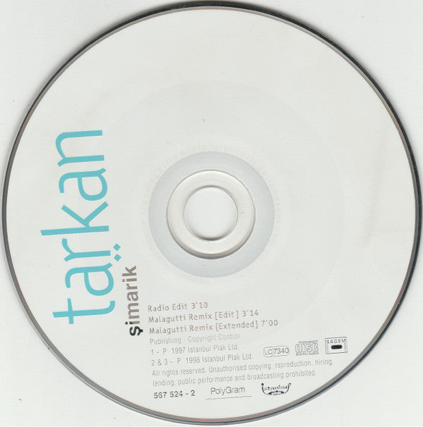 Tarkan : Şimarik (CD, Single, Car)