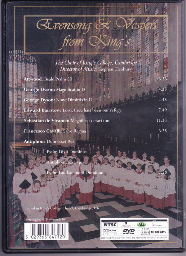 The King's College Choir Of Cambridge Director Of Music: Stephen Cleobury : Evensong & Vespers From King's (DVD-V, NTSC)