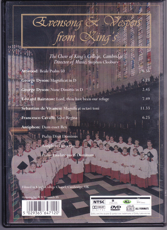 The King's College Choir Of Cambridge Director Of Music: Stephen Cleobury : Evensong & Vespers From King's (DVD-V, NTSC)