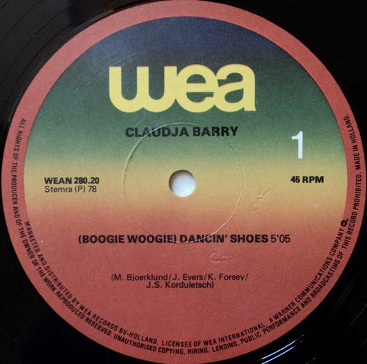 Claudja Barry : (Boogie Woogie) Dancin' Shoes / Boogie Tonight (12", Maxi)