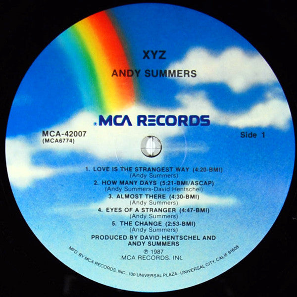 Andy Summers : XYZ (LP, Album, Pin)