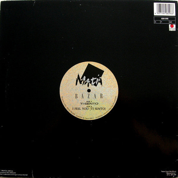 Matia Bazar : Ti Sento (12", Maxi)