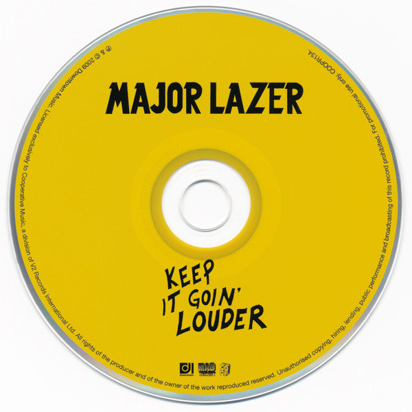 Major Lazer : Keep It Goin' Louder (CD, Single, Promo)