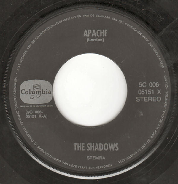 The Shadows : Apache / 36-24-36 (7", Single, RE)