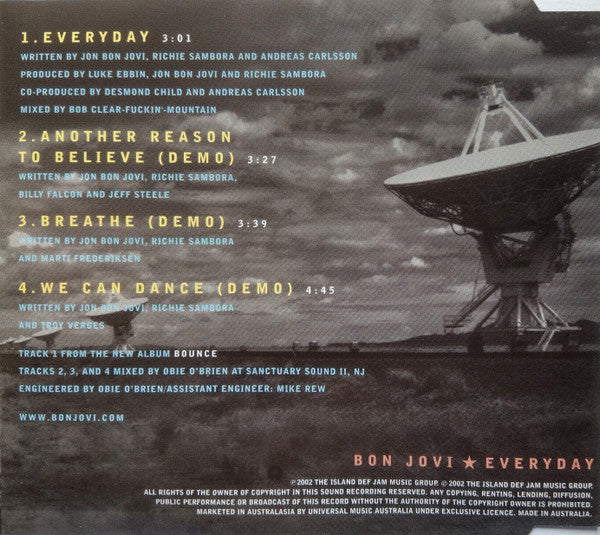 Bon Jovi : Everyday (CD, Single, Ltd)