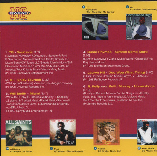 Various : No Sweat 7 (The Coolest R&B) (CD, Comp)