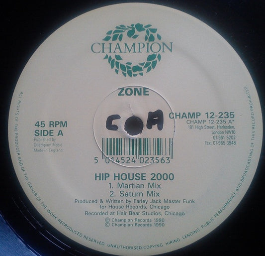 Zone (10) : Hip House 2000 (12")
