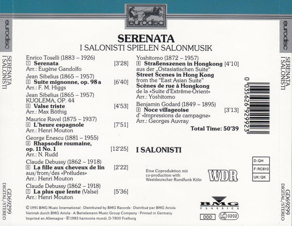 I Salonisti : Serenata (I Salonisti Spielen Salonmusik) (CD, RE)