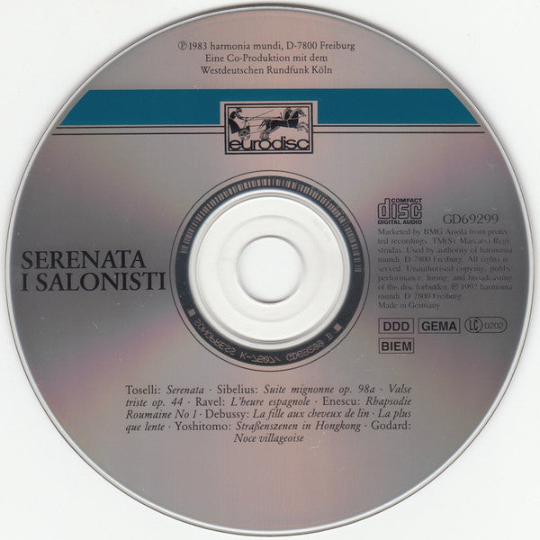 I Salonisti : Serenata (I Salonisti Spielen Salonmusik) (CD, RE)