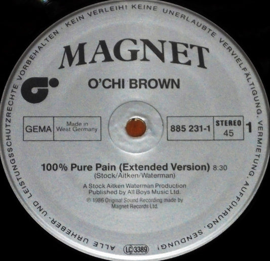 O'Chi Brown : 100% Pure Pain (12", Maxi)