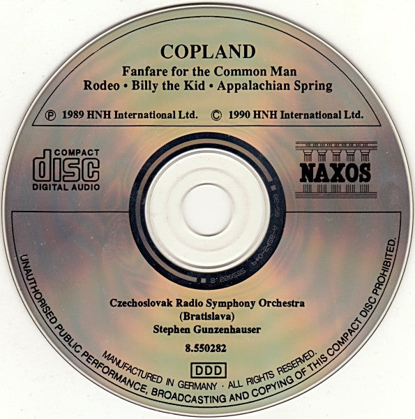 Aaron Copland, Slovak Radio Symphony Orchestra, Stephen Gunzenhauser : Rodeo • Billy The Kid • Appalachian Spring • Fanfare For The Common Man (CD, Album)