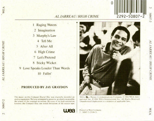 Al Jarreau : High Crime (CD, Album, Tar)