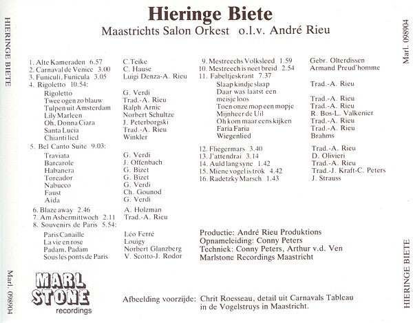 Maastrichts Salon Orkest o.l.v. André Rieu : Hieringe Biete (CD, Album)