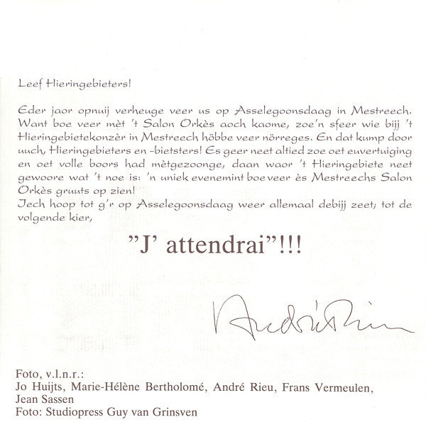 Maastrichts Salon Orkest o.l.v. André Rieu : Hieringe Biete (CD, Album)