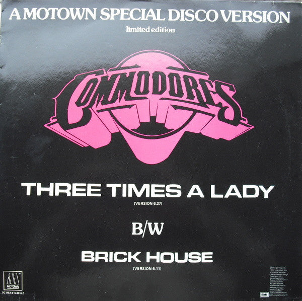 Commodores : Three Times A Lady / Brick House (12", Ltd)