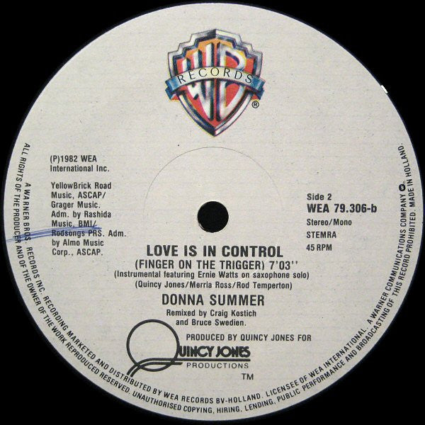 Donna Summer : Love Is In Control (12", Maxi)