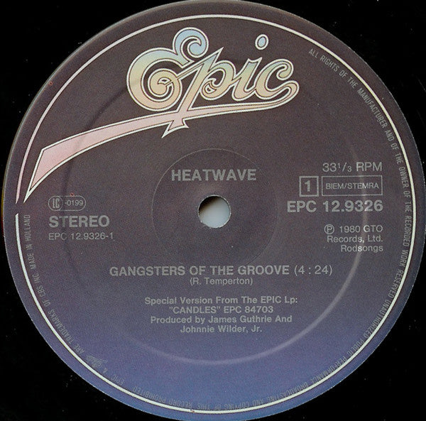 Heatwave : Gangsters Of The Groove (12", Maxi)