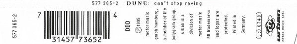 Dune (3) : Can't Stop Raving (CD, Maxi)