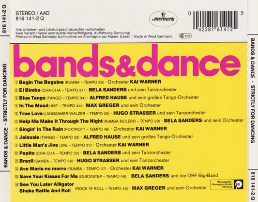 Various : Bands & Dance - Strictly For Dancing (CD, Comp)