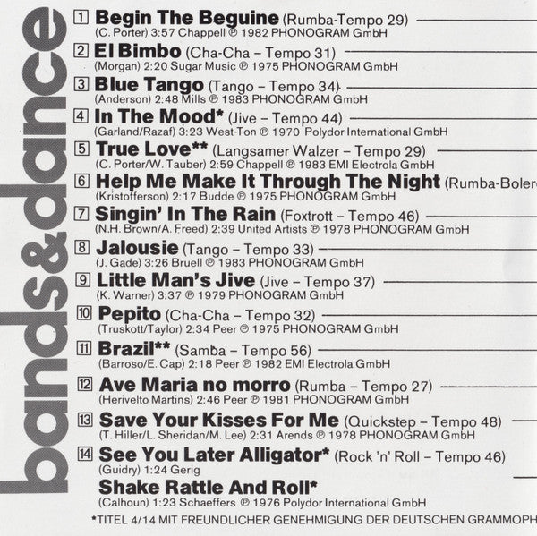 Various : Bands & Dance - Strictly For Dancing (CD, Comp)