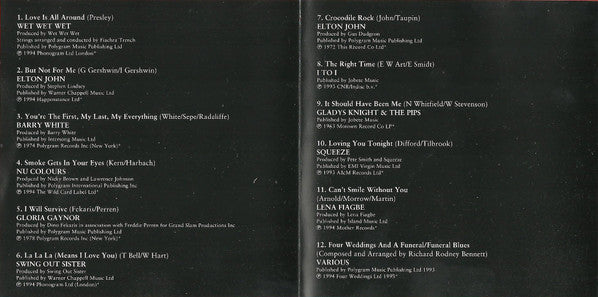 Various : Four Weddings And A Funeral  Songs From & Inspired By The Film (CD, Album, Comp)