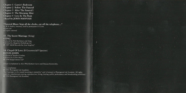 Various : Four Weddings And A Funeral  Songs From & Inspired By The Film (CD, Album, Comp)