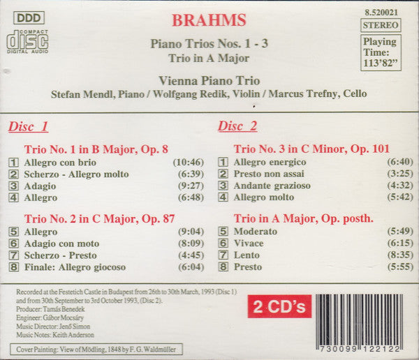 Johannes Brahms - Vienna Piano Trio : Piano Trios Nos. 1-3 - Trio In A Major (2xCD, Comp)