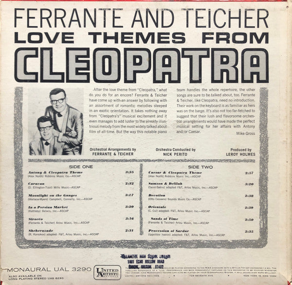 Ferrante & Teicher : Love Themes From Cleopatra (LP, Album, Mono)